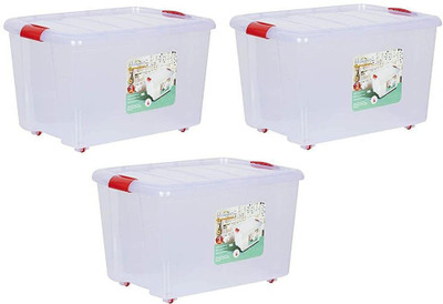 AK HUB Plastic Utility Container  - 25 L(Pack of 3, White)