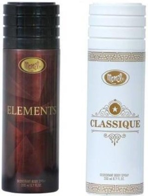 MONET ELEMENTS AND CLASSIQUE Deodorant Spray  -  For Men & Women(400 ml, Pack of 2)
