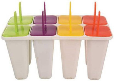 Cltllzen 8 Pcs Ice Cream Candy Kulfi Maker Popsicle Mould Set Multicolor Plastic Ice Cube Tray(Pack of1)