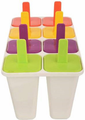 Cltllzen 8 Pcs Ice Cream Candy Kulfi Maker Popsicle Mould Made of high quality plastic Multicolor Plastic Ice Cube Tray(Pack of1)
