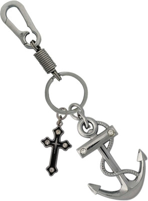 SHOKY LOOKS Beautiful Anchor with stone and Rope design with Best Quality Looking Lock Key chain and Multicolor Cross also a design for gifting purpose also can use for home office car bike scuty or stylish Key Chain