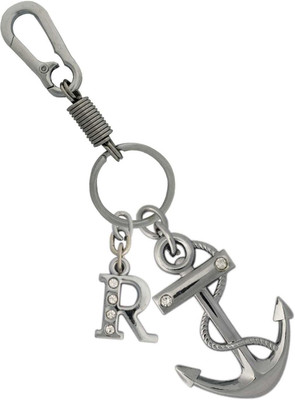 SHOKY LOOKS Beautiful Anchor with stone and Rope design with Best Quality Looking Lock Key chain and sweet Silver Stone Latter R also a design for gifting purpose also can use for home office car bike scuty or stylish Key Chain