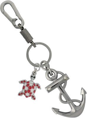 SHOKY LOOKS Beautiful Anchor with stone and Rope design with Best Quality Looking Lock Key chain and Red and White Turtle also a design for gifting purpose also can use for home office car bike scuty or stylish Key Chain