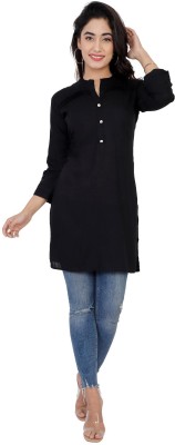 JAIPUR RAJWADA Women Solid Straight Kurta(Black)