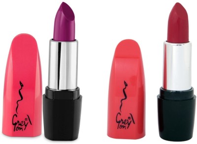 Greyon Creme Matte Lipstick 308,330 Combo(Purple, Red, 3.5 g)