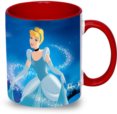 Megharthprint Sinderella princess coffee mug in Red Ceramic Coffee Mug(330 ml)
