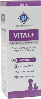 PET360 VITAL+, Advanced Wellness Formula, Premium Blend of Multivitamins, Amino Acids & Minerals for Dogs & Cats 200 ml Pet Health Supplements(200 ml)