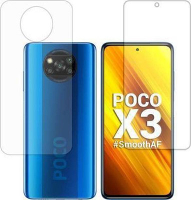 RENALD ENTERPRISES Front and Back Tempered Glass for Poco X3(Pack of 2)