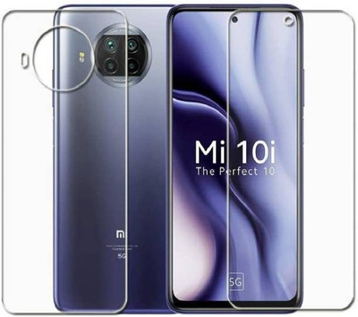 RAJFINCORP Front and Back Tempered Glass for Mi 10i(Pack of 2)