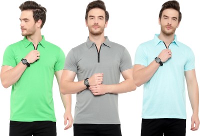 Moordale Solid Men Polo Neck Multicolor T-Shirt