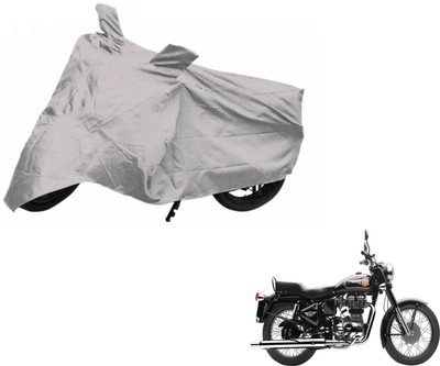 Auto Hub Two Wheeler Cover for Royal Enfield(Bullet 350, Silver)