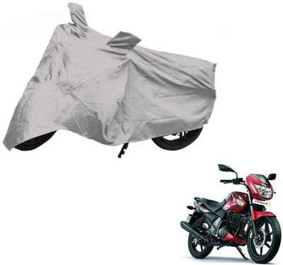 Auto Hub Two Wheeler Cover for TVS(Flame SR125, Silver)