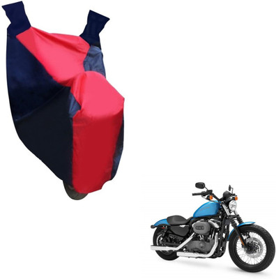 Auto Hub Two Wheeler Cover for Harley Davidson(XL 1200, Black, Red)