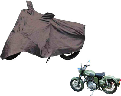 Auto Hub Two Wheeler Cover for Royal Enfield(Battle, Black)