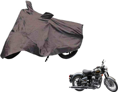 NIKS Two Wheeler Cover for Royal Enfield(Classic 500, Black)