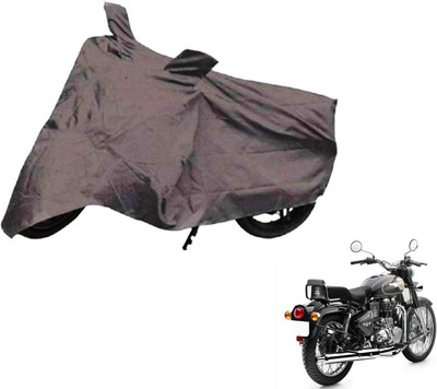 Auto Hub Two Wheeler Cover for Royal Enfield(Bullet 500, Grey)