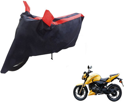 Auto Hub Two Wheeler Cover for TVS(Apache, Black, Red)