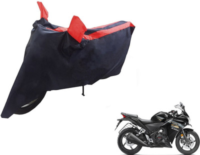 Auto Hub Two Wheeler Cover for Honda(CBR 250R, Black, Red)