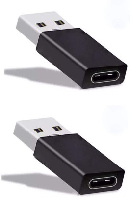 BIGGEAR (Pack of 2) USB-C to USB A Adapter, USB Type C Female to USB A Male Adapter, Female USB-C 3.1 to USB-A 3.0 Male, Works Fast Charge Cable, Laptops and Chargers with USB A Interface 0503-2PCS-BLACK-MORPHO-TYP-C USB Cable(Black)