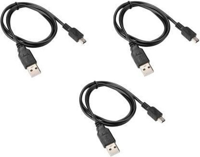 BIGGEAR (Pack of 3) USB 2.0 A to Mini 5 pin B Cable for External HDDS/Card Readers/Charging Cable/DIGITAL CAMERA 0026-3PCS-V3-1.5M USB Cable(Black)