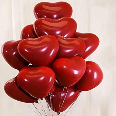 BBS DEAL Solid New Solid Red Heart Shape Balloons Balloon cfg4 Balloon(Red, Pack of 50)