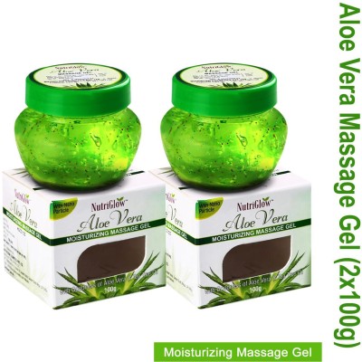 NutriGlow Aloe Vera Moisturizing Massage Gel 100gm Pack of 2(200 g)
