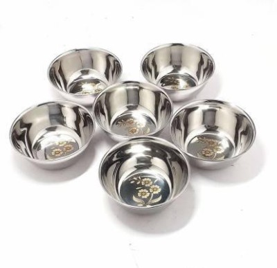 MISKU Stainless Steel Soup Bowl(Pack of 6, Silver)