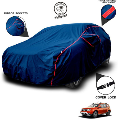 ANTHUB Car Cover For Renault Duster (With Mirror Pockets)(Blue)