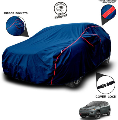 ANTHUB Car Cover For Jeep Jeep (With Mirror Pockets)(Blue)