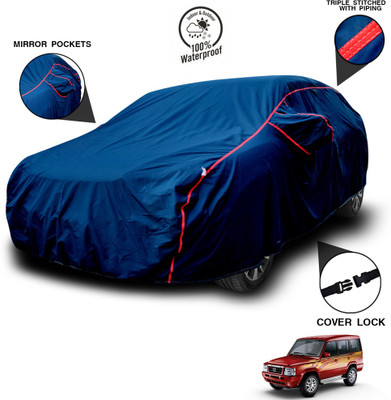 SEBONGO Car Cover For Tata Sumo Victa (With Mirror Pockets)(Blue)