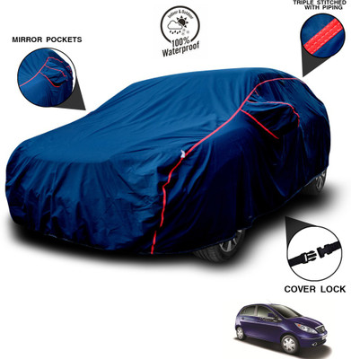 SEBONGO Car Cover For Tata Vista Tech (With Mirror Pockets)(Blue)