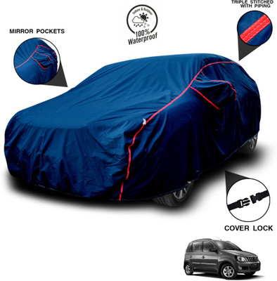 SEBONGO Car Cover For Mahindra Quanto (With Mirror Pockets)(Blue)