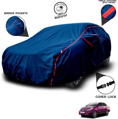 ANTHUB Car Cover For Tata Manza (With Mirror Pockets)(Blue)