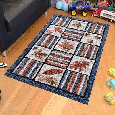 The Home Talk Blue Polyester Area Rug(3 ft,  X 4 ft, Rectangle)