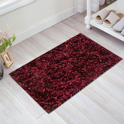 HOMADORN Polyester Floor Mat(WINE, Medium)