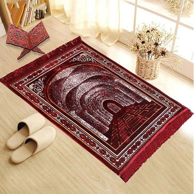 The Home Talk Maroon Velvet Area Rug(4 ft,  X 2 ft, Rectangle)