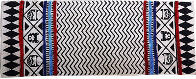 The Home Talk Multicolor Cotton Runner(2 ft,  X 5 ft, Square)