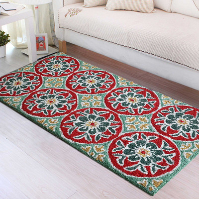 The Home Talk Green Polyester Runner(2 ft,  X 3 ft, Rectangle)