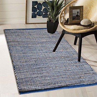 The Home Talk Blue Jute Area Rug(2 ft,  X 3 ft, Rectangle)