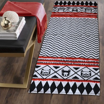 The Home Talk Red, Black Cotton Runner(2 ft,  X 5 ft, Rectangle)