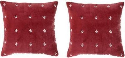 BDS CREATIONS Cotton Cushions Cover(Pack of 2, 40 cm*40 cm, Maroon)