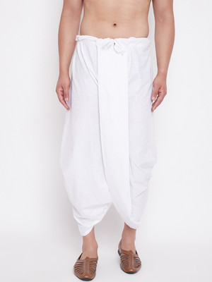 VM VM Men's White Traditional Dhoti Solid Men Dhoti