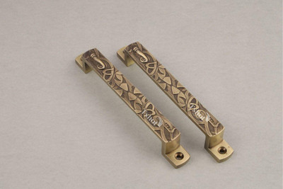 Tshot Door Handles /Brass Finishing (Premium Quality) Handle Door 7 Inches (Ganpati) Brass Door Handle(Gold Pack of 2)