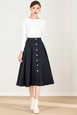 HRJ CREATION Women Two Piece Dress Black Midi/Calf Length Dress