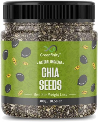 Greenfinity Chia Seeds 300g - Premium Raw Chia Seeds for Eating, Healthy Snack [Jar Pack]. Chia Seeds(300 g)