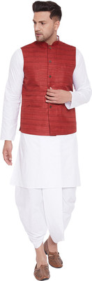 VASTRAMAY Men Kurta Dhoti Ethnic Jacket Set
