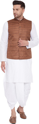 VASTRAMAY Men Kurta Dhoti Ethnic Jacket Set