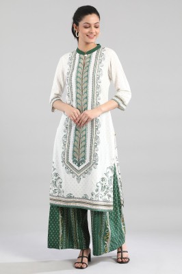 Aurelia Women Printed Straight Kurta(White)