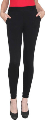 Lapza Ankle Length Ethnic Wear Legging(Black, Solid)