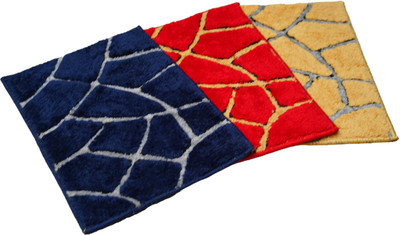 SWAGAT Polyester Door Mat(Multicolor, Medium, Pack of 3)